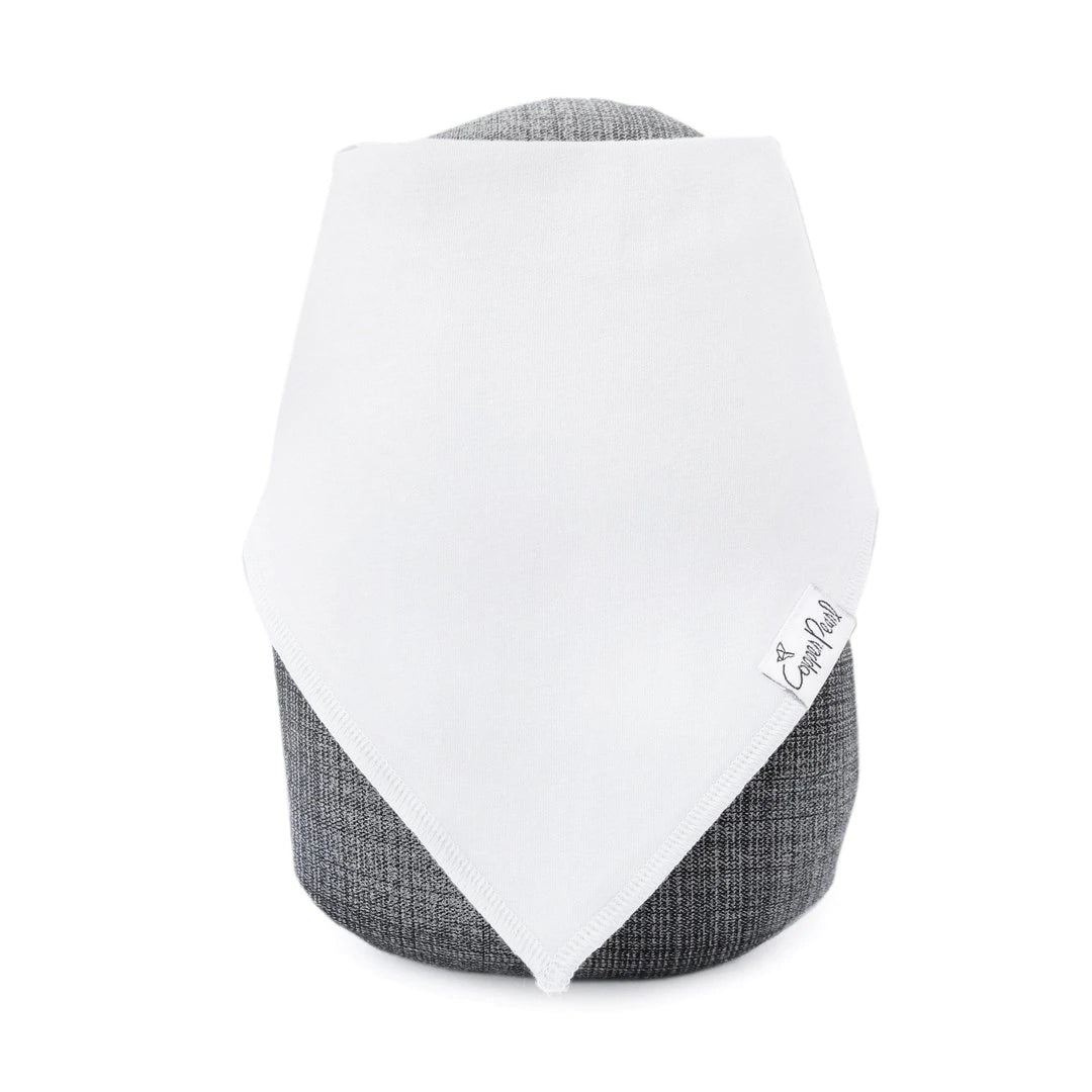 Copper Pearl Single Baby Bandana Bib - White