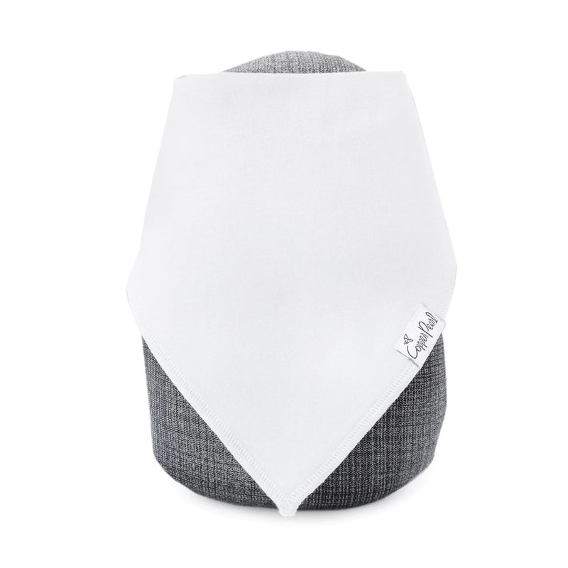 Copper Pearl Single Baby Bandana Bib - White