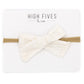 High Fives Eyelet Bow Nylon Headband - White Cross Stitch