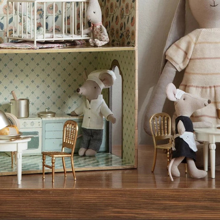 Maileg Mouse Chair inside dollhouse