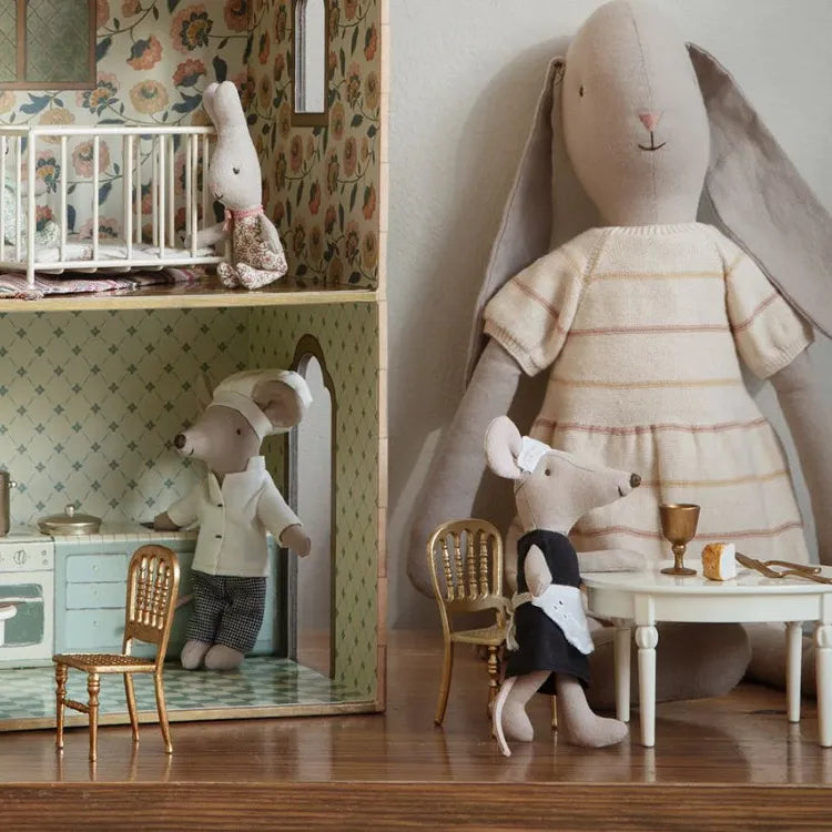 Maileg Mouse Dining Table in dollhouse