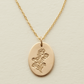 Made by Mary Gold Filled Family Florals Oval Disc Necklace - 6 Blooms