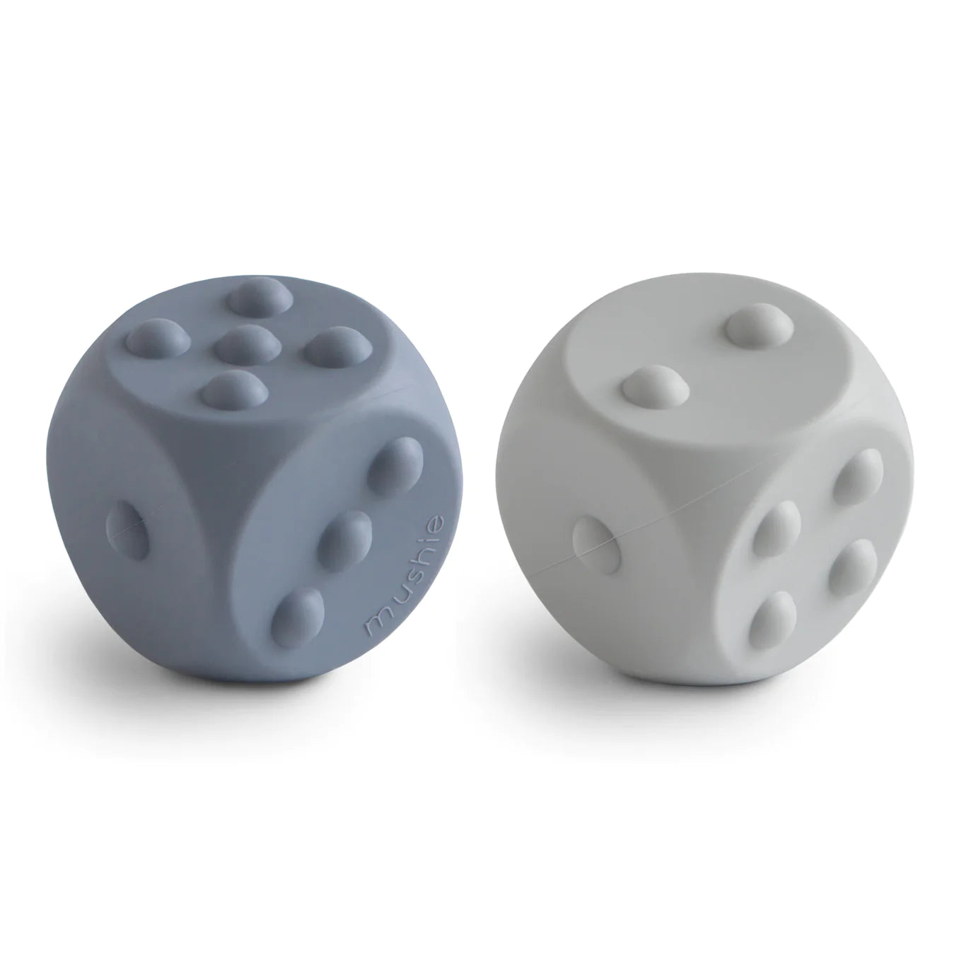 Mushie Dice Press Toy 2-Pack - Tradewinds / Stone