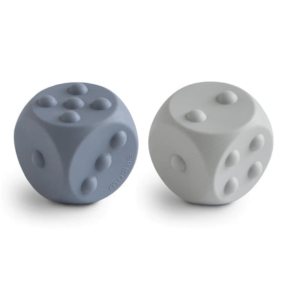Mushie Dice Press Toy 2-Pack - Tradewinds / Stone