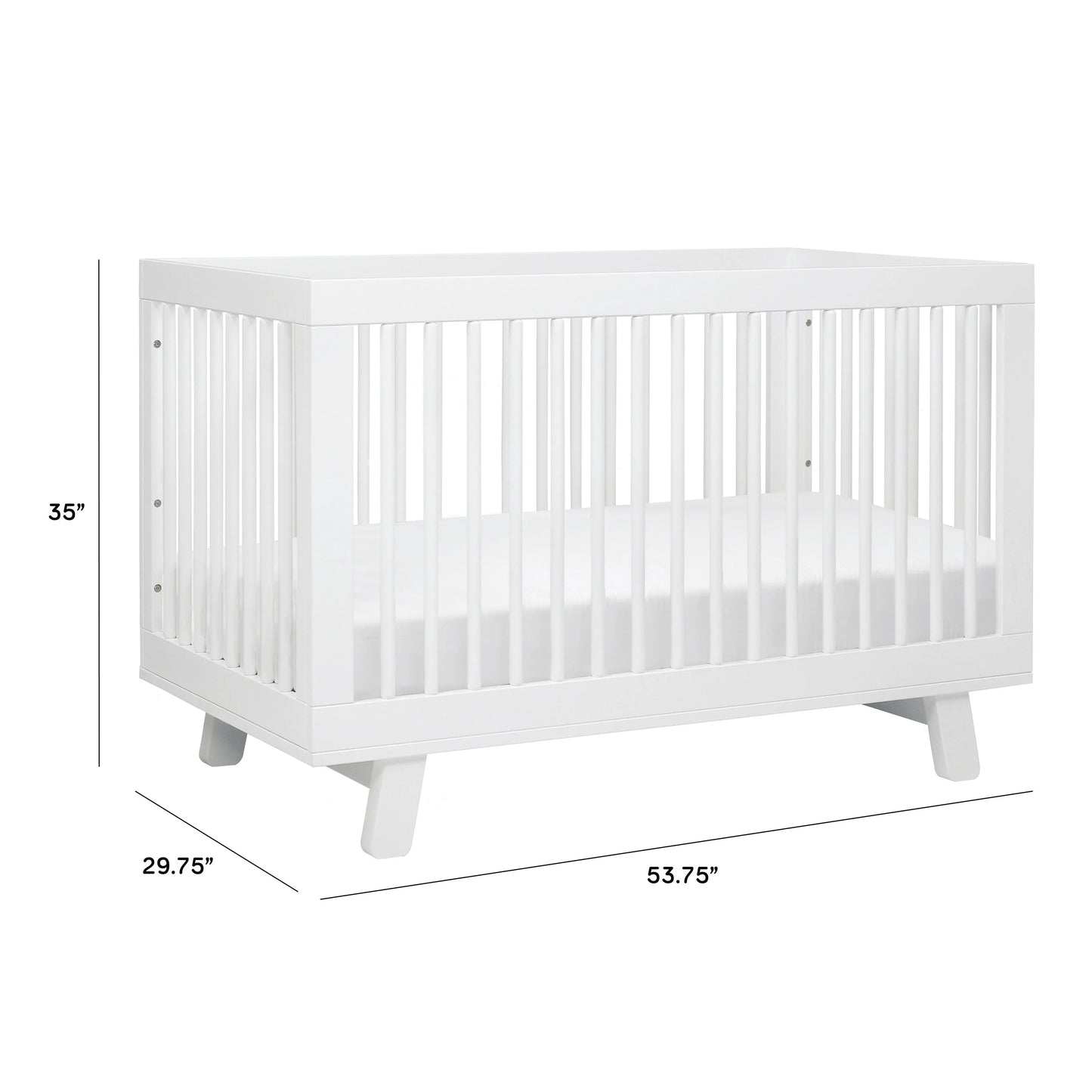 Babyletto Hudson 3-in-1 Convertible Crib with Toddler Bed Conversion Kit - white