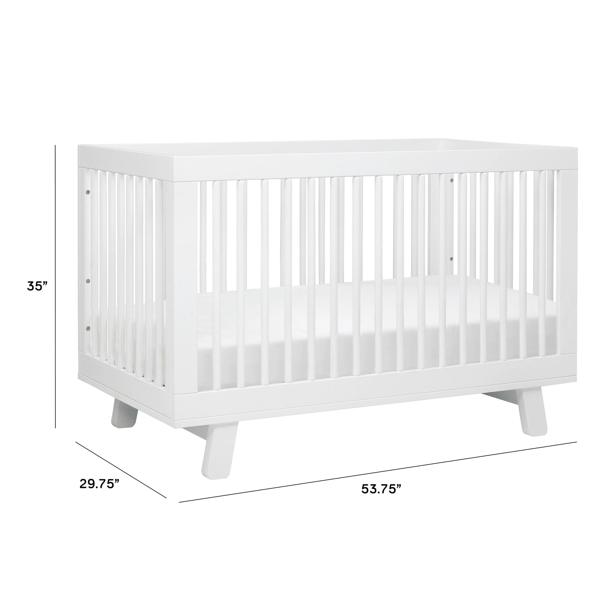Babyletto Hudson 3-in-1 Convertible Crib with Toddler Bed Conversion Kit - white
