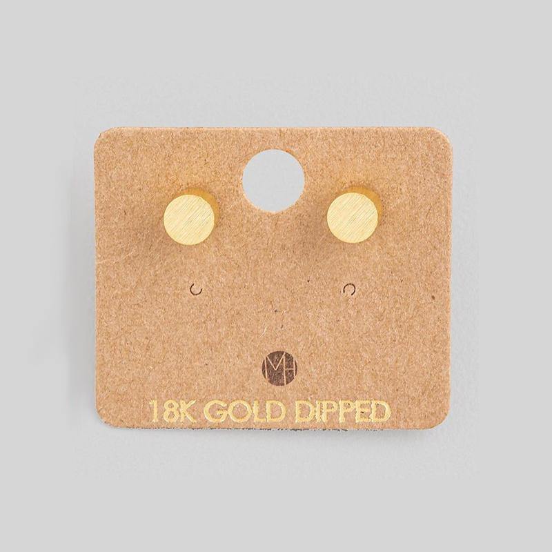 Fame Mini Cylinder Stud Earrings - Gold