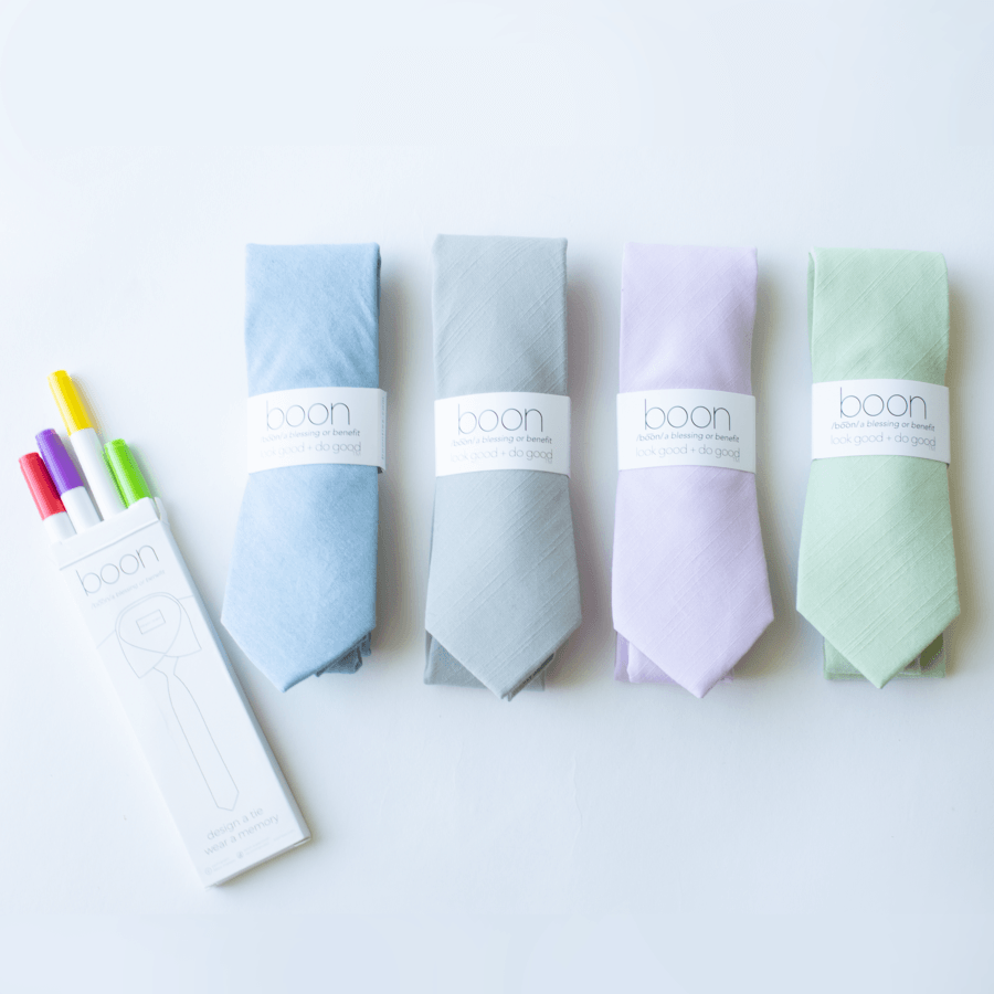 Boon Ties Men's Tie - Design A Tie - Blank Tie and Marker Set