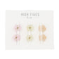 High Fives Mini Daisy Hair Claw Clips - Set of 6 - Pastel Warm Tones