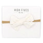 High Fives Eyelet Bow Nylon Headband - White