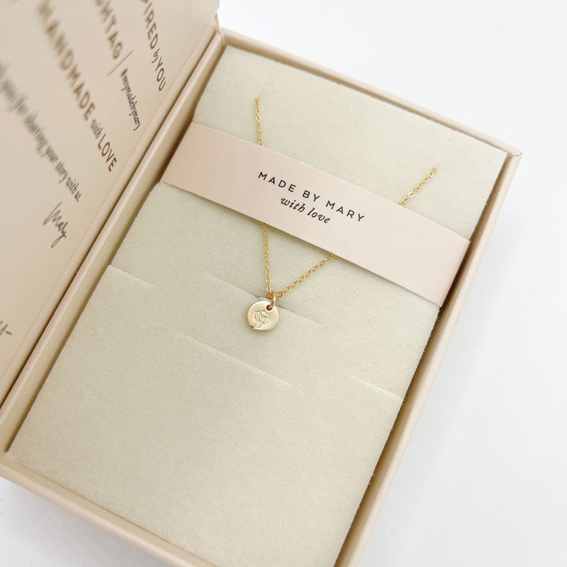 Made by Mary The Little's Collection | Gold Filled Mini Birth Flower Necklace - August / Poppy 