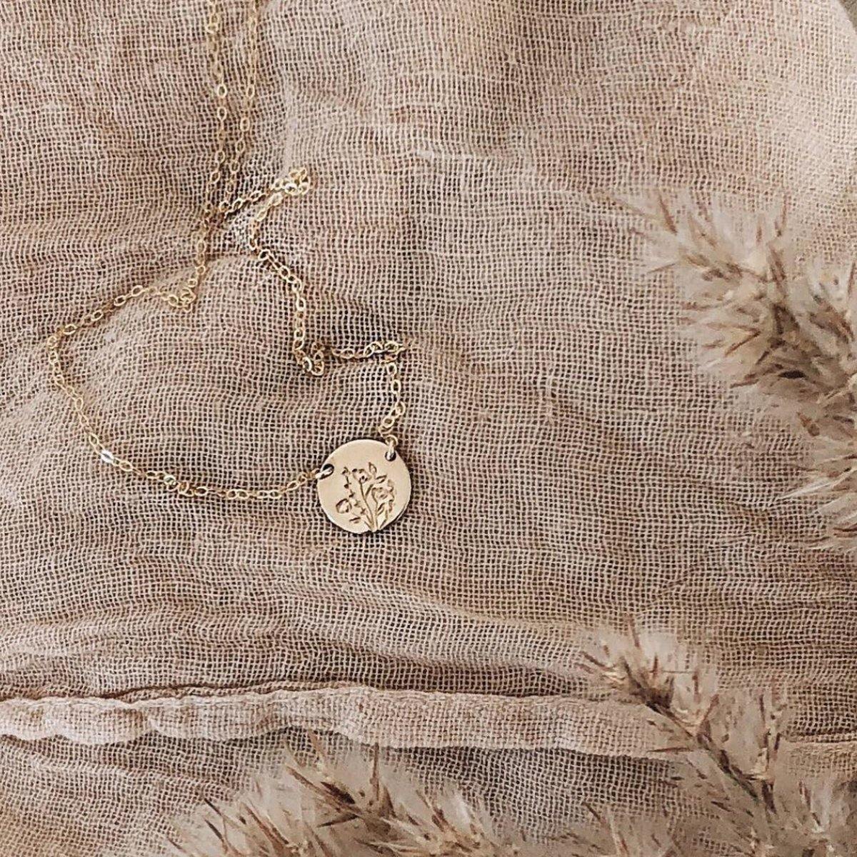 Made by Mary Gold Filled Wild Blooms Mini Zola Disc Necklace - 18"