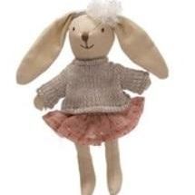 Creative Co-op Cotton Linen Mini Animal Doll - Bunny