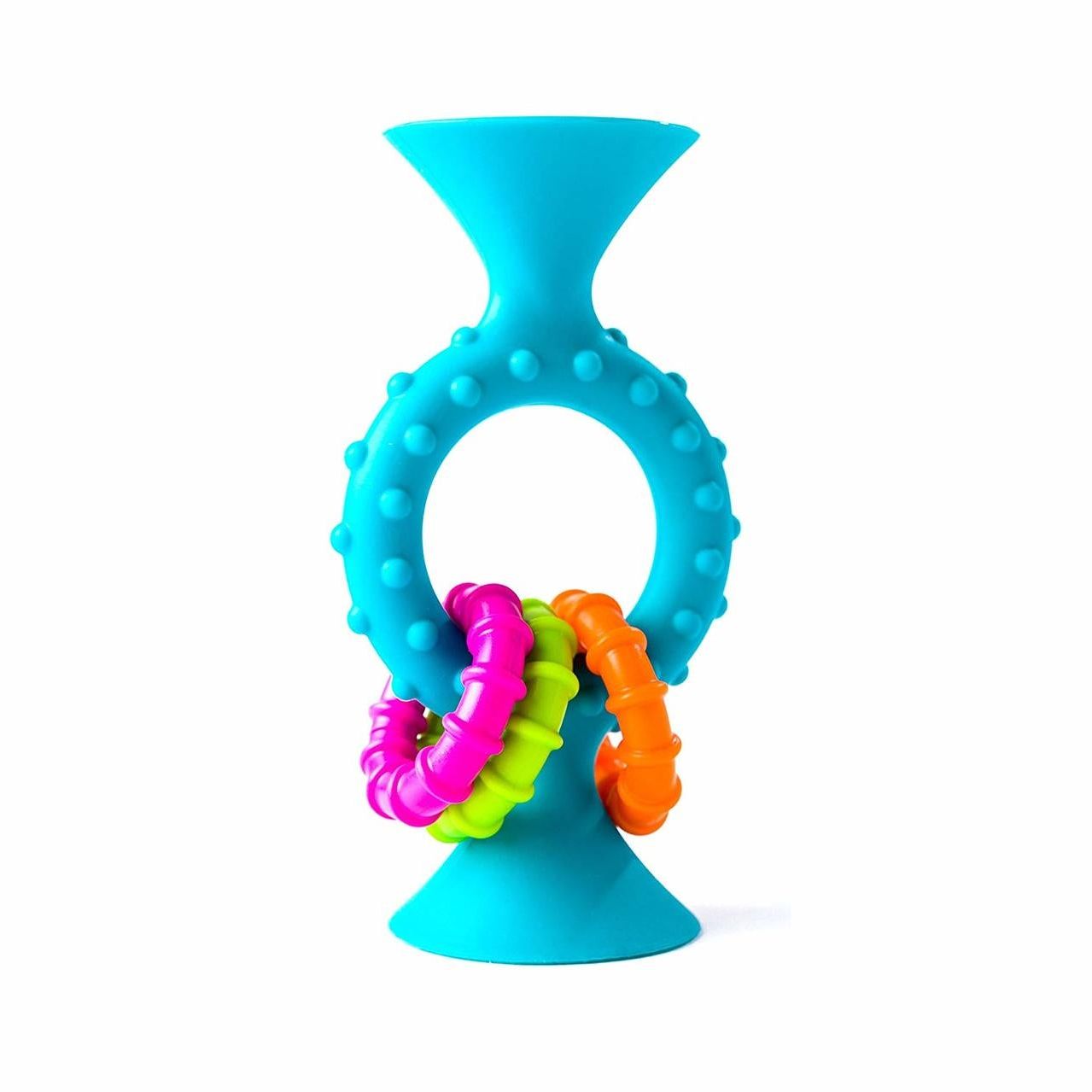 Fat Brain Toys PipSquigz Loops Suction Rattle Toy - Teal