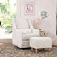 Babyletto Toco Swivel Glider and Ottoman - Performance Cream Eco-Weave with Natural Feet in home