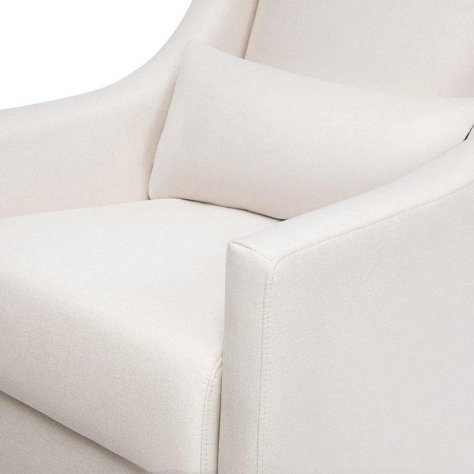 Babyletto Toco Swivel Glider and Ottoman - Performance Cream Eco-Weave with Natural Feet