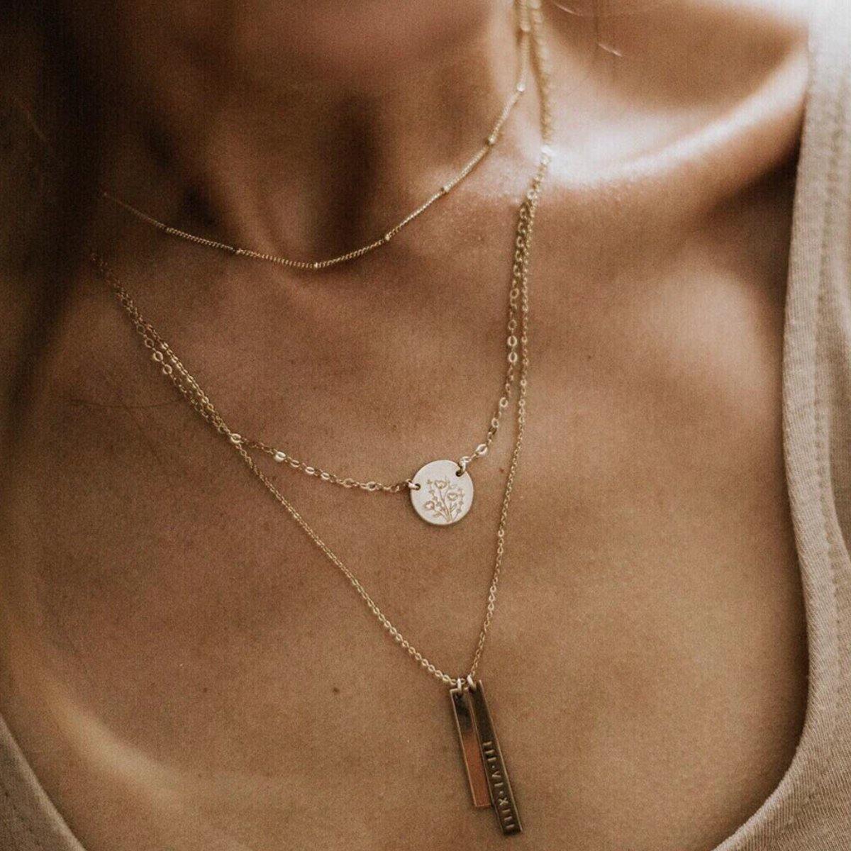 Made by Mary Gold Filled Wild Blooms Mini Zola Disc Necklace - 18"